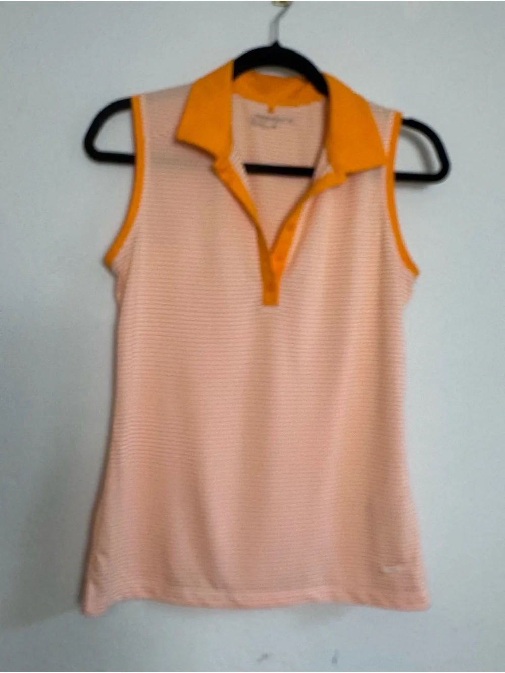 Nike Golf Dri Fit Striped Sleeveless Collar Polo